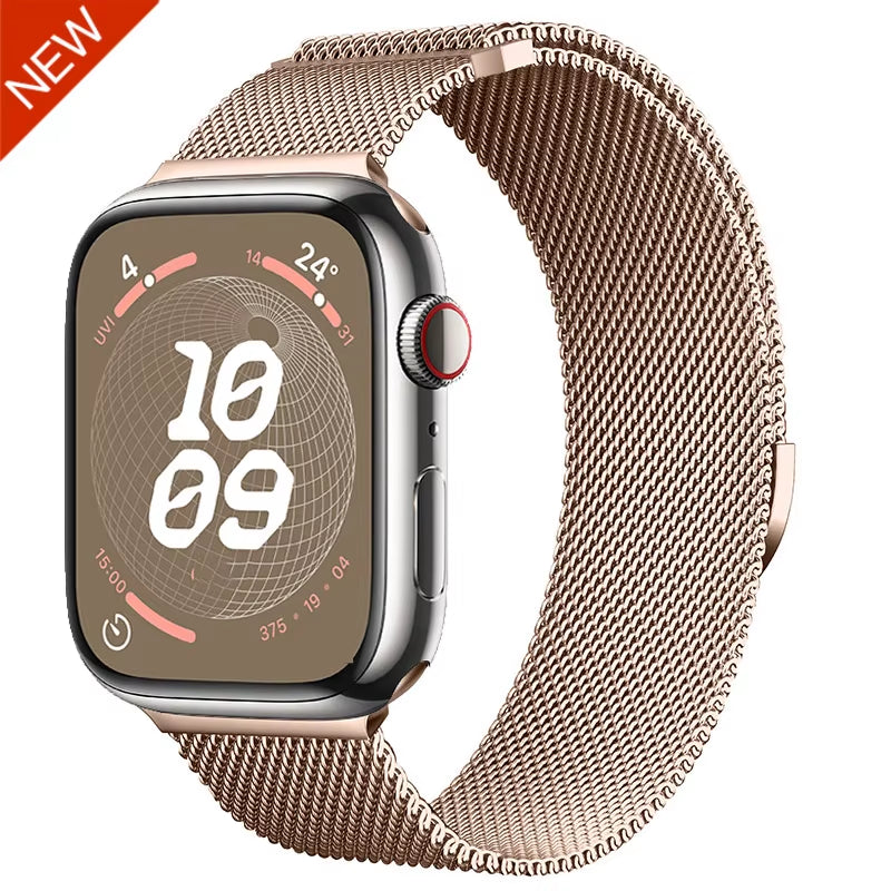 Milanese Strap for  Watch 44Mm 40Mm 45Mm 41Mm 46Mm 42Mm 38 49Mm Metal Bracelet Iwatch Series 10 Ultra 9 8 7 6 5 4 3 SE Band