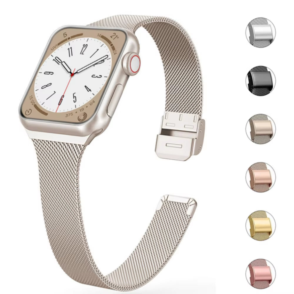 Milanese Strap for  Watch 44Mm 40Mm 45Mm 41Mm 46Mm 42Mm 38 49Mm Metal Bracelet Iwatch Series 10 Ultra 9 8 7 6 5 4 3 SE Band